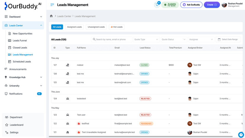 OurBuddy Leads (Lead Management)